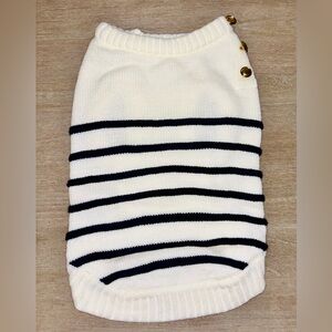 Draper James Dog Sweater in Cream with Navy Mariner Stripe • Large